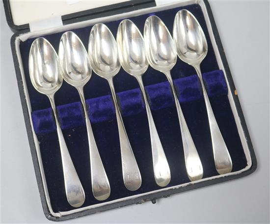 A set of six George III silver Old English pattern teaspoons by Peter & Ann Bateman, London, 1791.